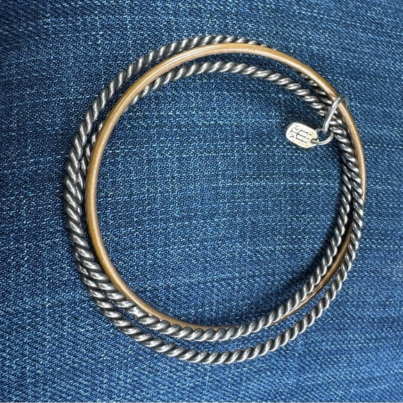 James Avery Jewelry - James Avery Silver and Brass Twisted Bangle Bracelet